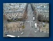 Paris streets seen from the top of the Arc de Triomphe.