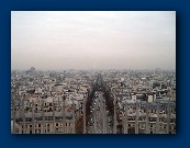 Paris streets seen from the top of the Arc de Triomphe.