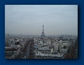 Eiffel Tower seen from the top of the Arc de Triomphe.