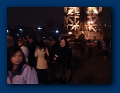 Lisa at the base of the Eiffel Tower.